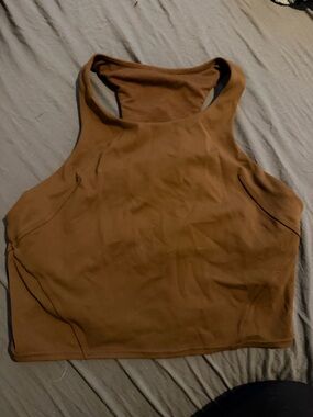 lululemon athletica Chocolate Brown High-Neck Racerback Sports Bra